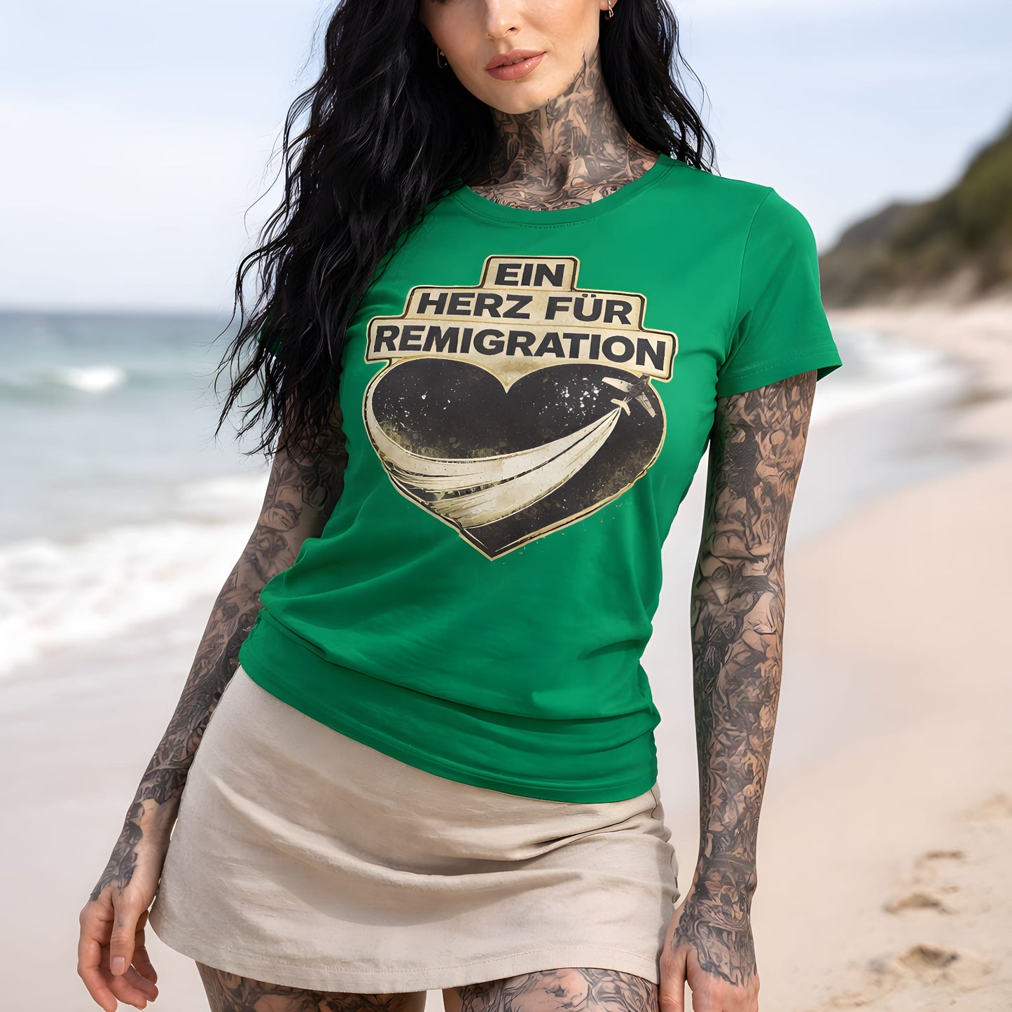Ein Herz für Remigration - Premiumshirt  - Ladies Premium Shirt